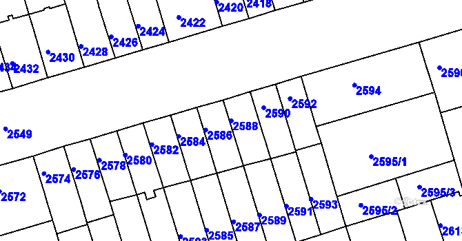 Parcela st. 2588 v KÚ Královo Pole, Katastrální mapa