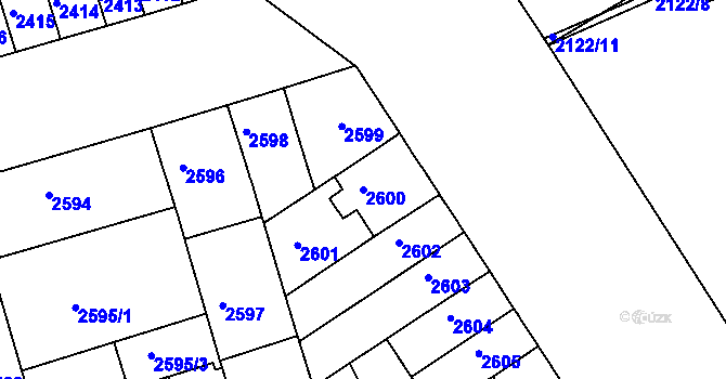 Parcela st. 2600 v KÚ Královo Pole, Katastrální mapa