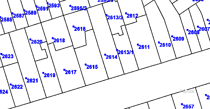 Parcela st. 2614 v KÚ Královo Pole, Katastrální mapa
