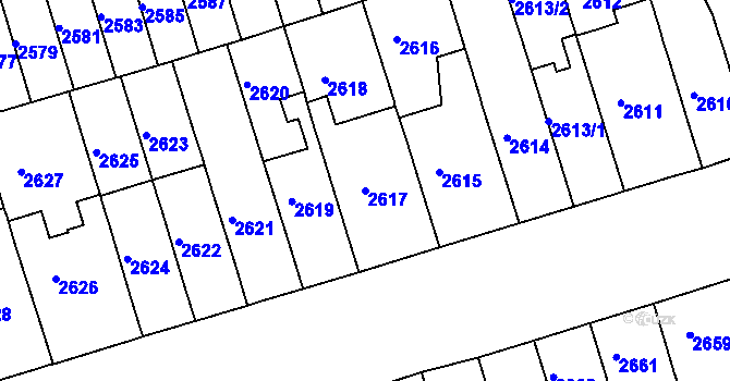 Parcela st. 2617 v KÚ Královo Pole, Katastrální mapa