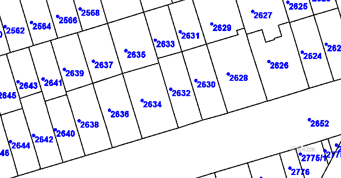 Parcela st. 2632 v KÚ Královo Pole, Katastrální mapa