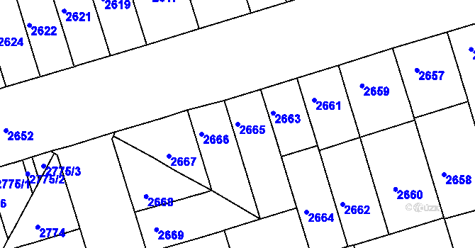 Parcela st. 2665 v KÚ Královo Pole, Katastrální mapa