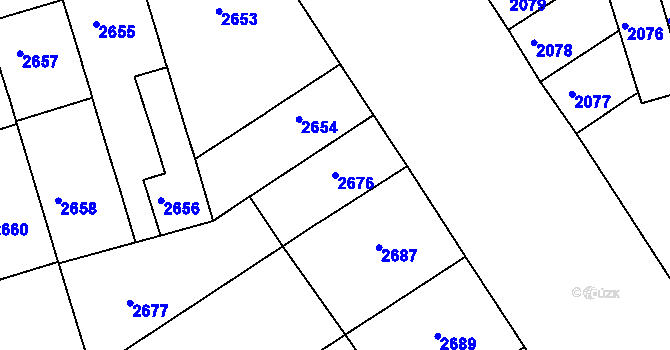Parcela st. 2676 v KÚ Královo Pole, Katastrální mapa