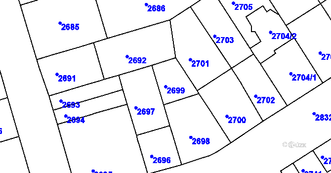 Parcela st. 2699 v KÚ Královo Pole, Katastrální mapa
