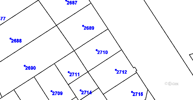 Parcela st. 2710 v KÚ Královo Pole, Katastrální mapa