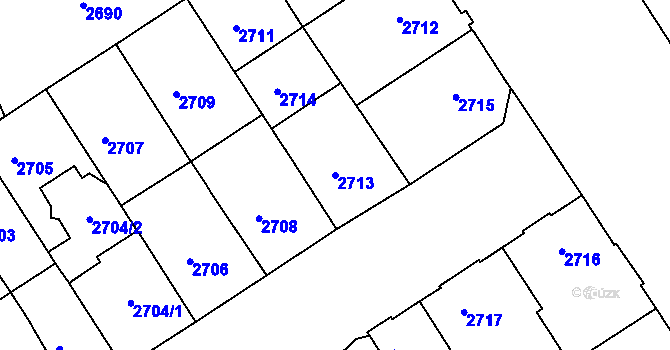 Parcela st. 2713 v KÚ Královo Pole, Katastrální mapa