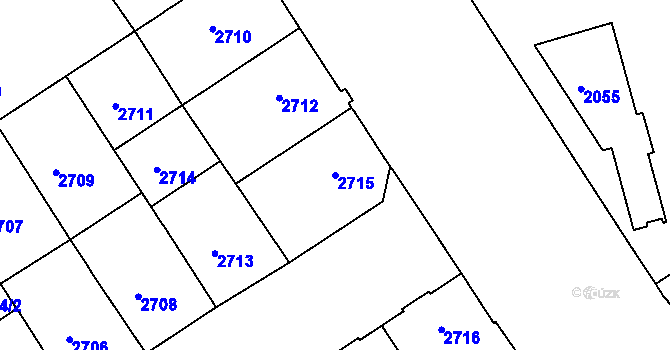 Parcela st. 2715 v KÚ Královo Pole, Katastrální mapa