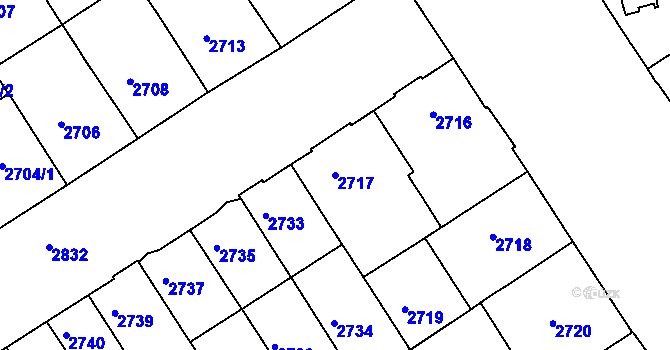 Parcela st. 2717 v KÚ Královo Pole, Katastrální mapa