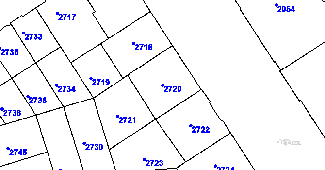 Parcela st. 2720 v KÚ Královo Pole, Katastrální mapa