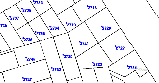 Parcela st. 2721 v KÚ Královo Pole, Katastrální mapa