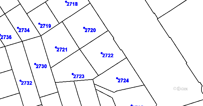 Parcela st. 2722 v KÚ Královo Pole, Katastrální mapa