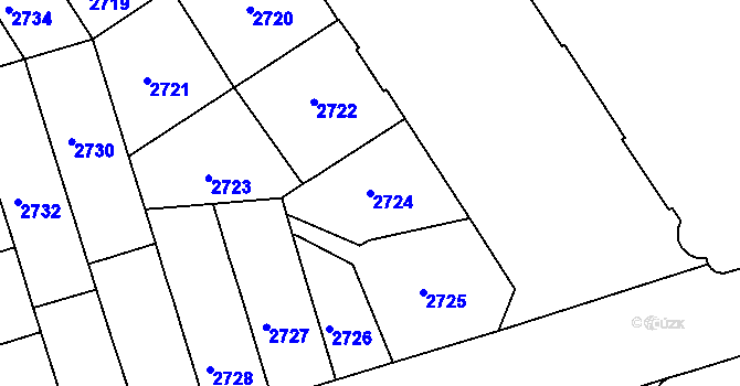 Parcela st. 2724 v KÚ Královo Pole, Katastrální mapa