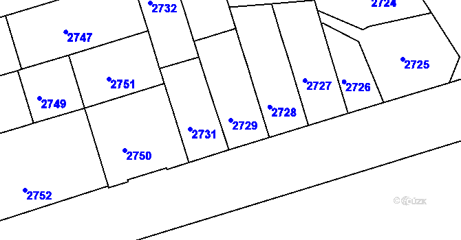 Parcela st. 2729 v KÚ Královo Pole, Katastrální mapa