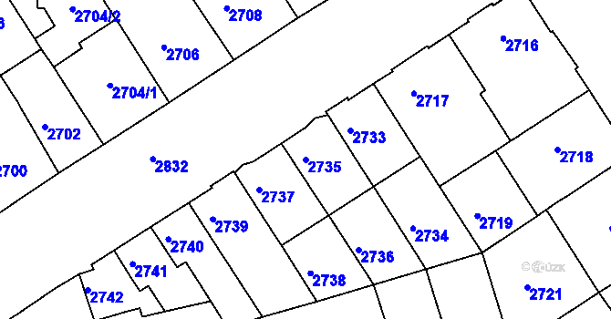 Parcela st. 2735 v KÚ Královo Pole, Katastrální mapa