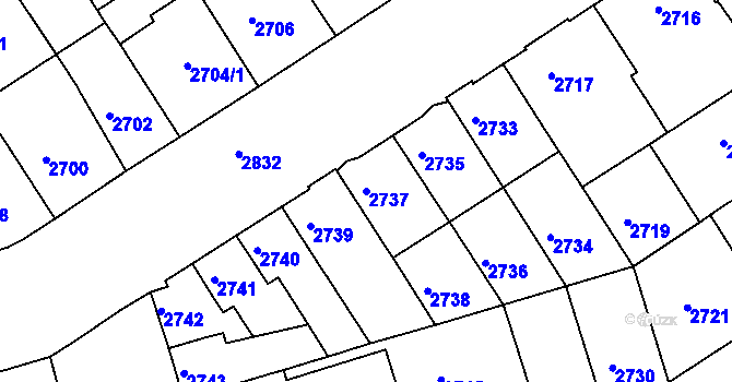 Parcela st. 2737 v KÚ Královo Pole, Katastrální mapa
