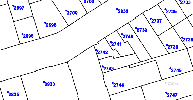 Parcela st. 2742 v KÚ Královo Pole, Katastrální mapa