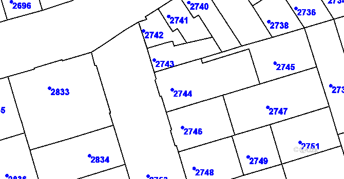Parcela st. 2744 v KÚ Královo Pole, Katastrální mapa