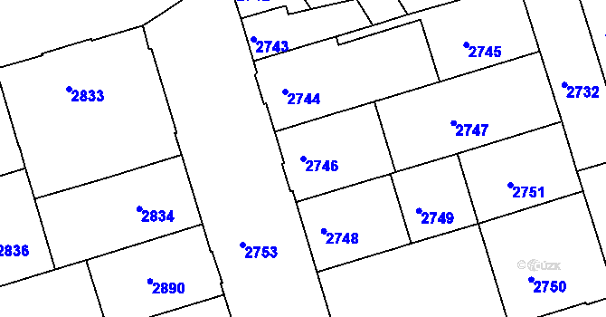 Parcela st. 2746 v KÚ Královo Pole, Katastrální mapa