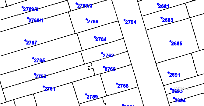 Parcela st. 2762 v KÚ Královo Pole, Katastrální mapa