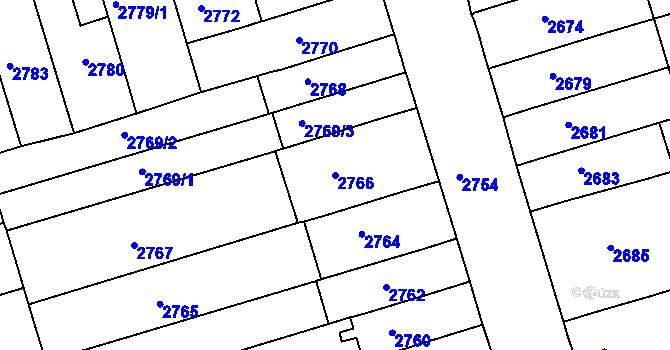Parcela st. 2766 v KÚ Královo Pole, Katastrální mapa