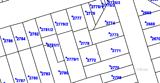 Parcela st. 2778 v KÚ Královo Pole, Katastrální mapa