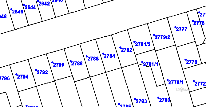 Parcela st. 2784 v KÚ Královo Pole, Katastrální mapa