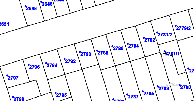 Parcela st. 2788 v KÚ Královo Pole, Katastrální mapa