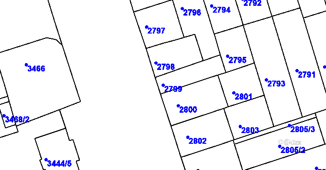 Parcela st. 2799 v KÚ Královo Pole, Katastrální mapa