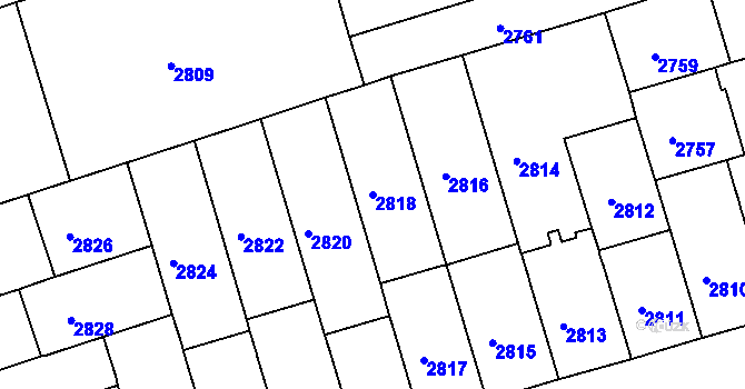 Parcela st. 2818 v KÚ Královo Pole, Katastrální mapa