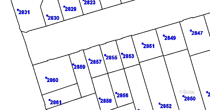 Parcela st. 2855 v KÚ Královo Pole, Katastrální mapa