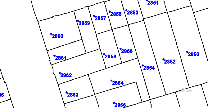 Parcela st. 2858 v KÚ Královo Pole, Katastrální mapa