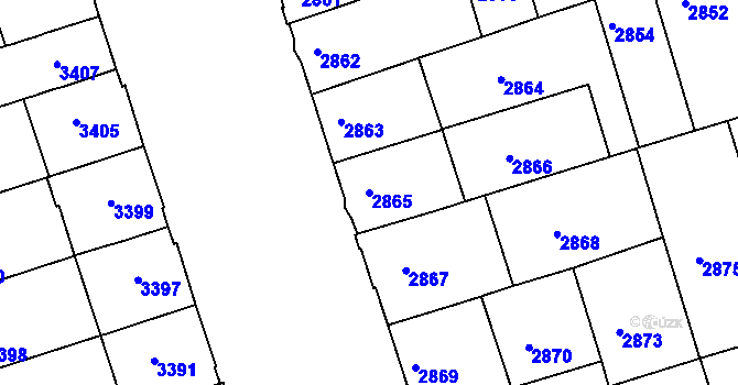 Parcela st. 2865 v KÚ Královo Pole, Katastrální mapa