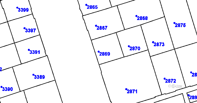 Parcela st. 2869 v KÚ Královo Pole, Katastrální mapa