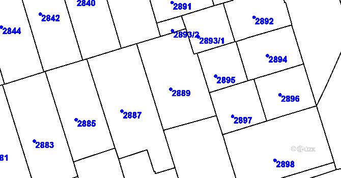 Parcela st. 2889 v KÚ Královo Pole, Katastrální mapa