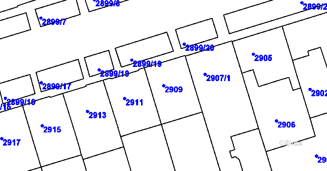 Parcela st. 2909 v KÚ Královo Pole, Katastrální mapa
