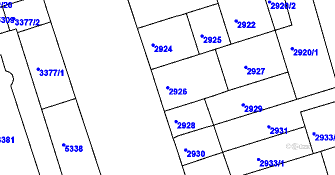 Parcela st. 2926 v KÚ Královo Pole, Katastrální mapa