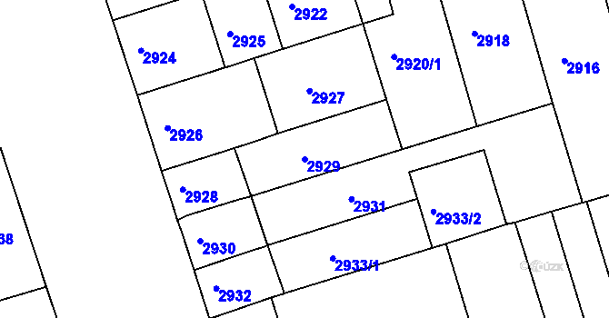 Parcela st. 2929 v KÚ Královo Pole, Katastrální mapa