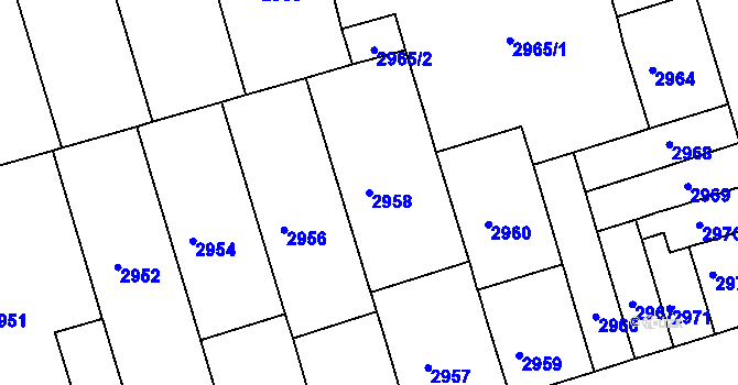 Parcela st. 2958 v KÚ Královo Pole, Katastrální mapa