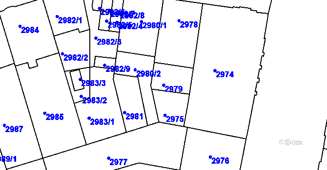 Parcela st. 2979 v KÚ Královo Pole, Katastrální mapa