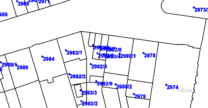 Parcela st. 2982/4 v KÚ Královo Pole, Katastrální mapa
