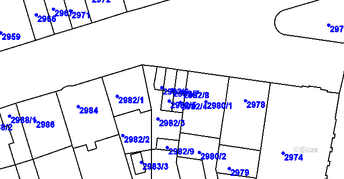 Parcela st. 2982/7 v KÚ Královo Pole, Katastrální mapa