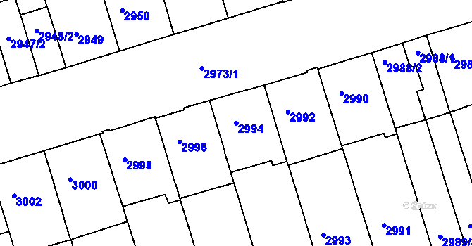 Parcela st. 2994 v KÚ Královo Pole, Katastrální mapa