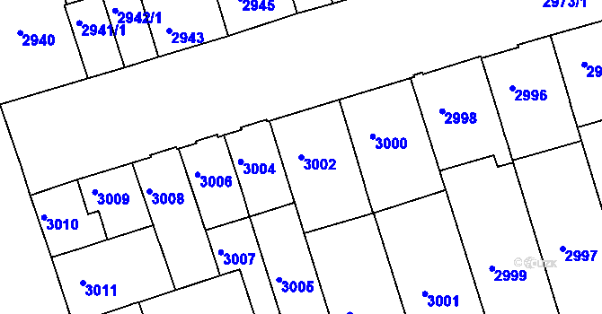 Parcela st. 3002 v KÚ Královo Pole, Katastrální mapa