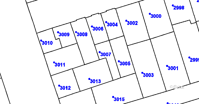 Parcela st. 3007 v KÚ Královo Pole, Katastrální mapa