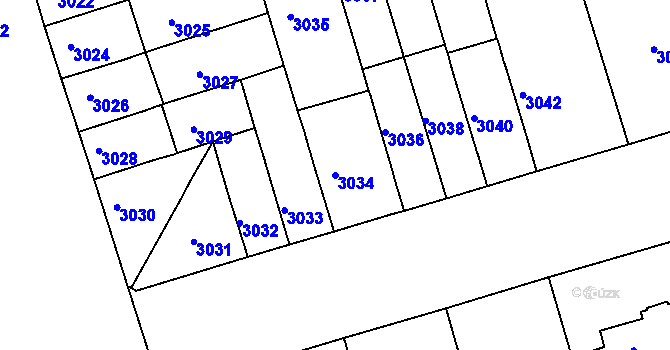 Parcela st. 3034 v KÚ Královo Pole, Katastrální mapa