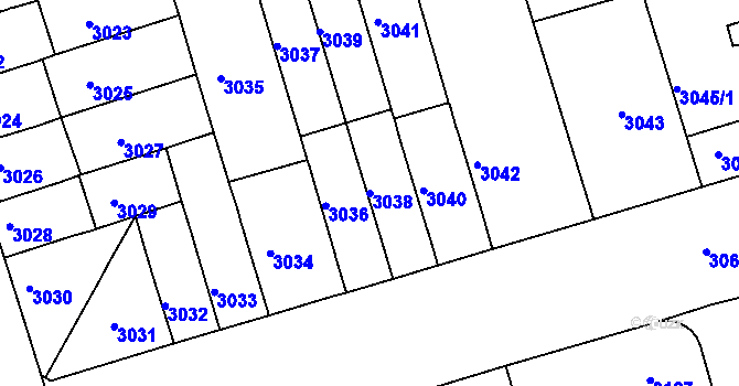 Parcela st. 3038 v KÚ Královo Pole, Katastrální mapa