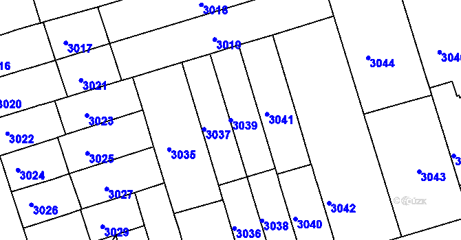 Parcela st. 3039 v KÚ Královo Pole, Katastrální mapa