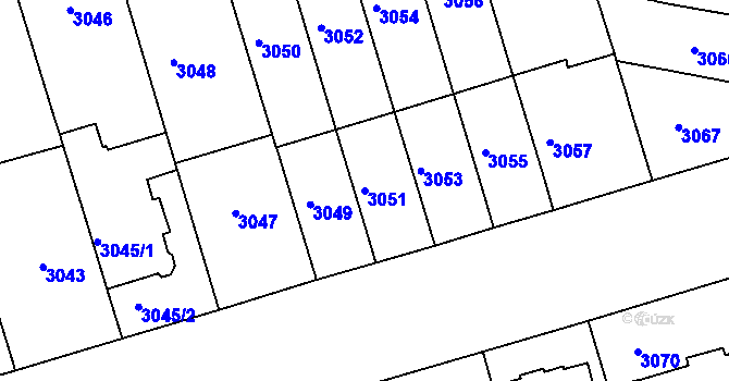 Parcela st. 3051 v KÚ Královo Pole, Katastrální mapa