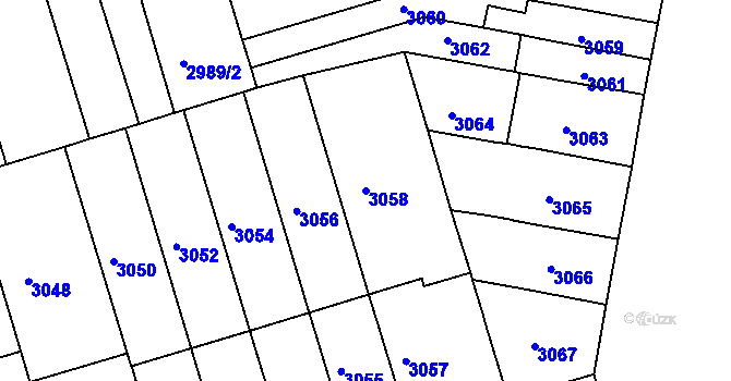 Parcela st. 3058 v KÚ Královo Pole, Katastrální mapa