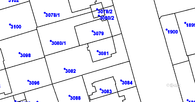 Parcela st. 3081 v KÚ Královo Pole, Katastrální mapa